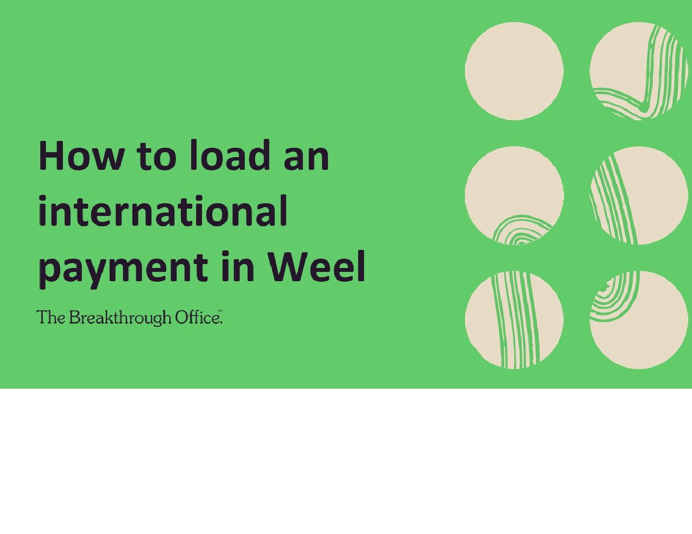 Loading an International Payment in Weel