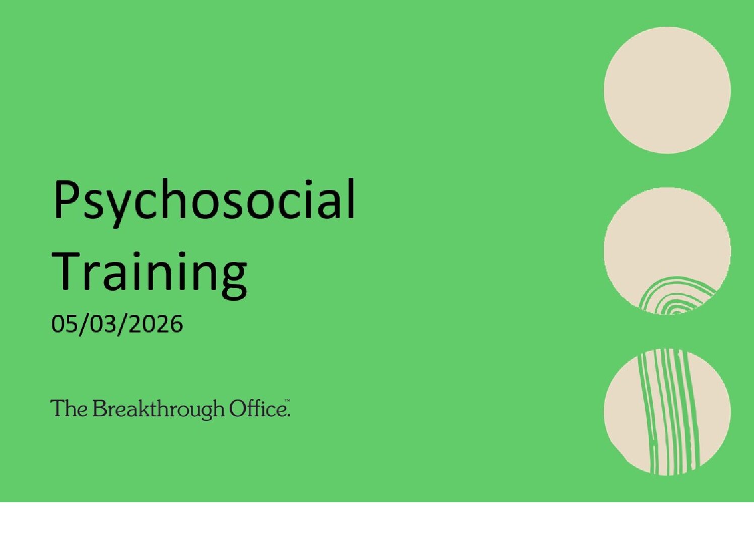 Psychosocial Training – 5/3/2026
